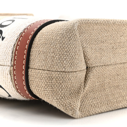 Chloe Cotton Calfskin Mini Woody Ribbon Tote White Brown 9 of 13