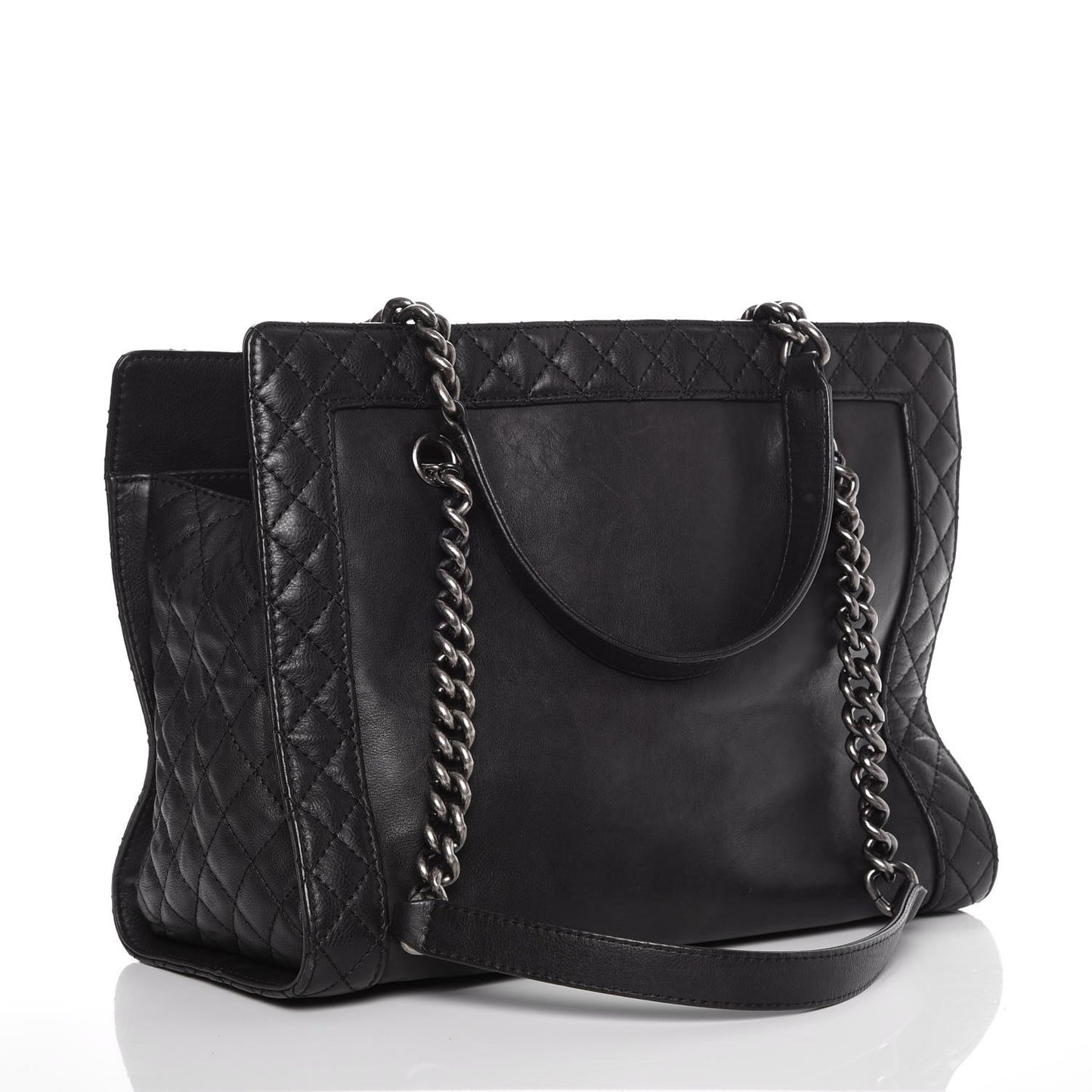 Calfskin Boy Reverso Shopping Tote Black