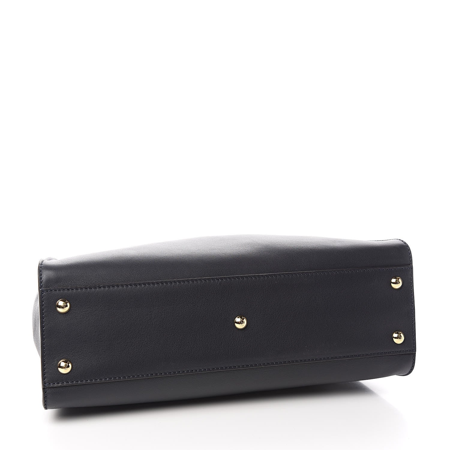 Fendi Vitello Seta Shiny Nappa Medium Peekaboo Iconic Satchel Blue Notte Turchese 4 of 12