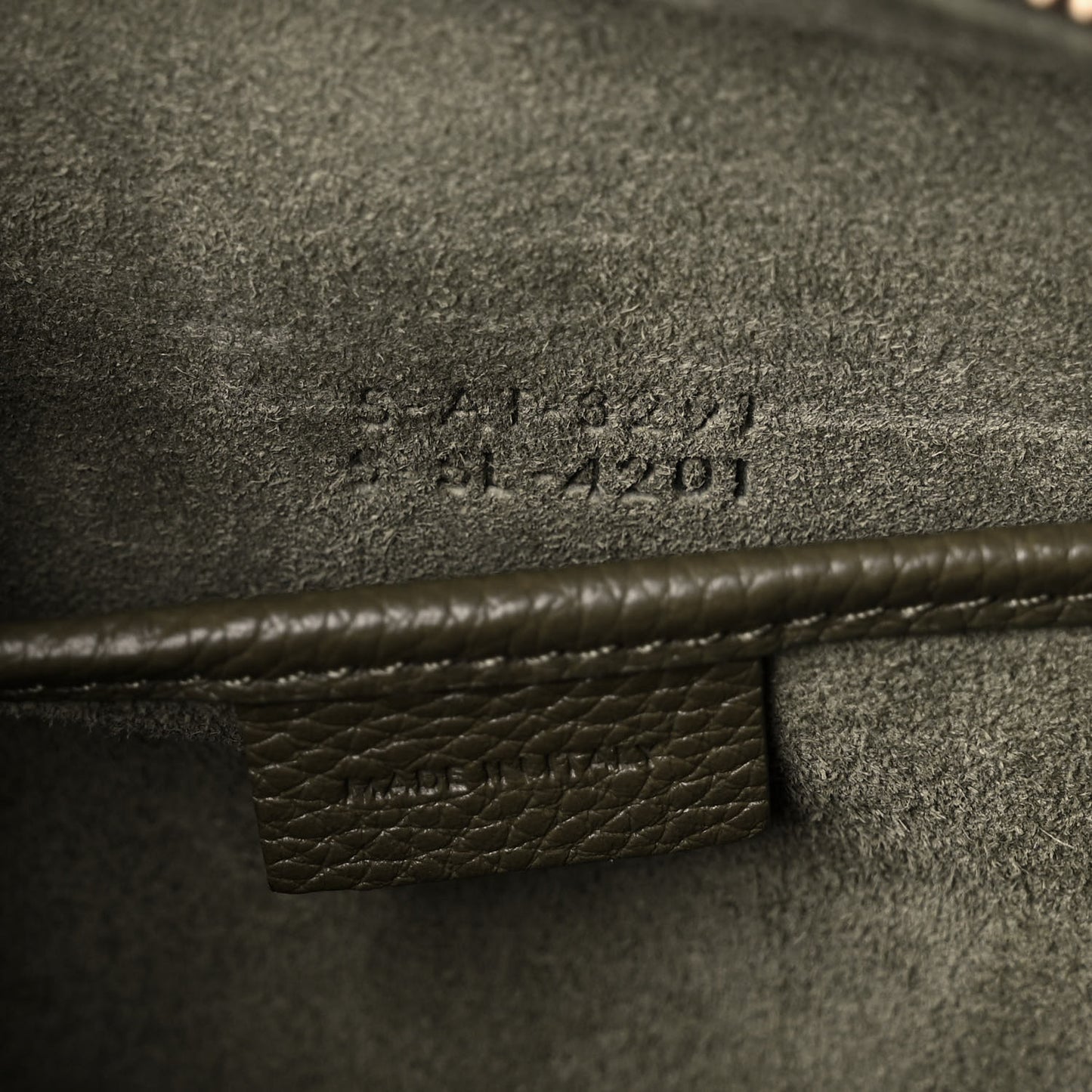 Drummed Calfskin Nano Luggage Army Green