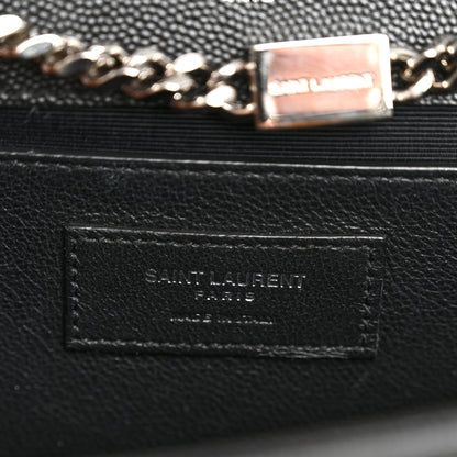 Saint Laurent Grain De Poudre Medium Classic Monogram Kate Satchel Black 6 of 9