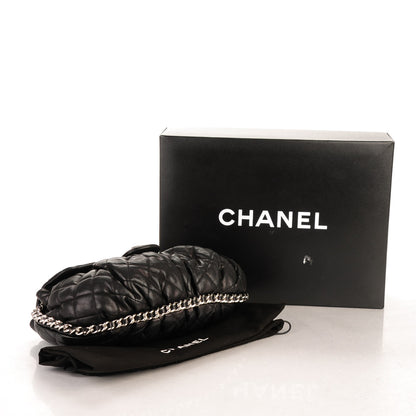 Chanel Washed Lambskin Quilted Medium Chain Around Messenger Black 4 of 7
