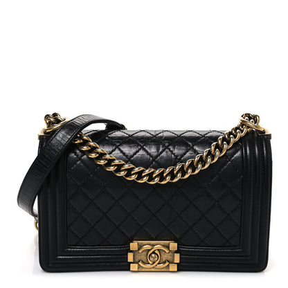 Chanel Aged Calfskin Quilted Medium Boy Flap Black 1 of 10