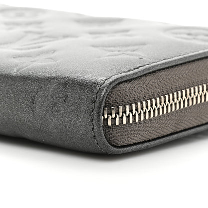 Louis Vuitton Lambskin Embossed Monogram Coussin Zippy Wallet Anthracite 11 of 13