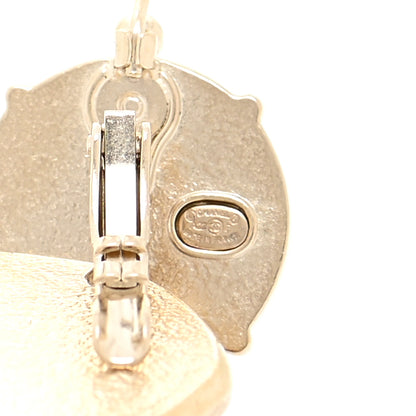 Chanel Metal Round CC Medallion Drop Earrings Gold 4 of 5