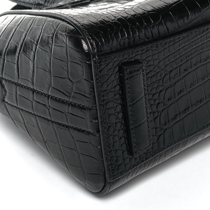 Givenchy Calfskin Crocodile Embossed Mini Antigona Black 7 of 8