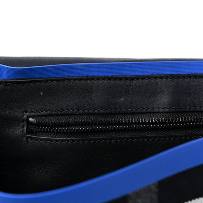 Burberry House Check Canvas Medium Burleigh Crossbody Bag Blue Black 9 of 10