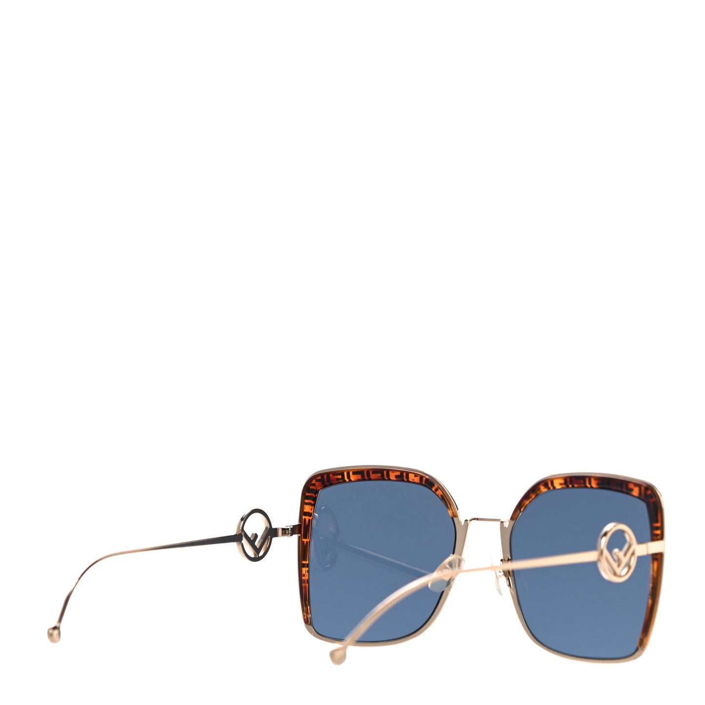 Metal Acetate F is Fendi FF Square Sunglasses FF 0294/S Blue Havana