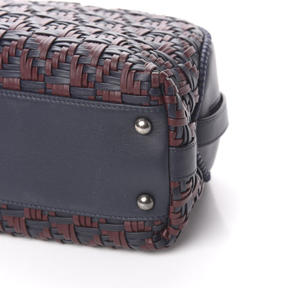 Chanel Calfskin Woven Bowling Bag Navy Blue 11 of 11
