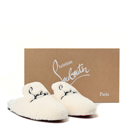 Christian Louboutin Shearling Womens Coolito Donna Loafer Mules 39 Navy White 11 of 11