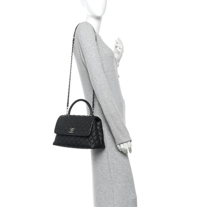 Chanel Caviar Quilted Small Coco Handle Flap Black 2 of 9