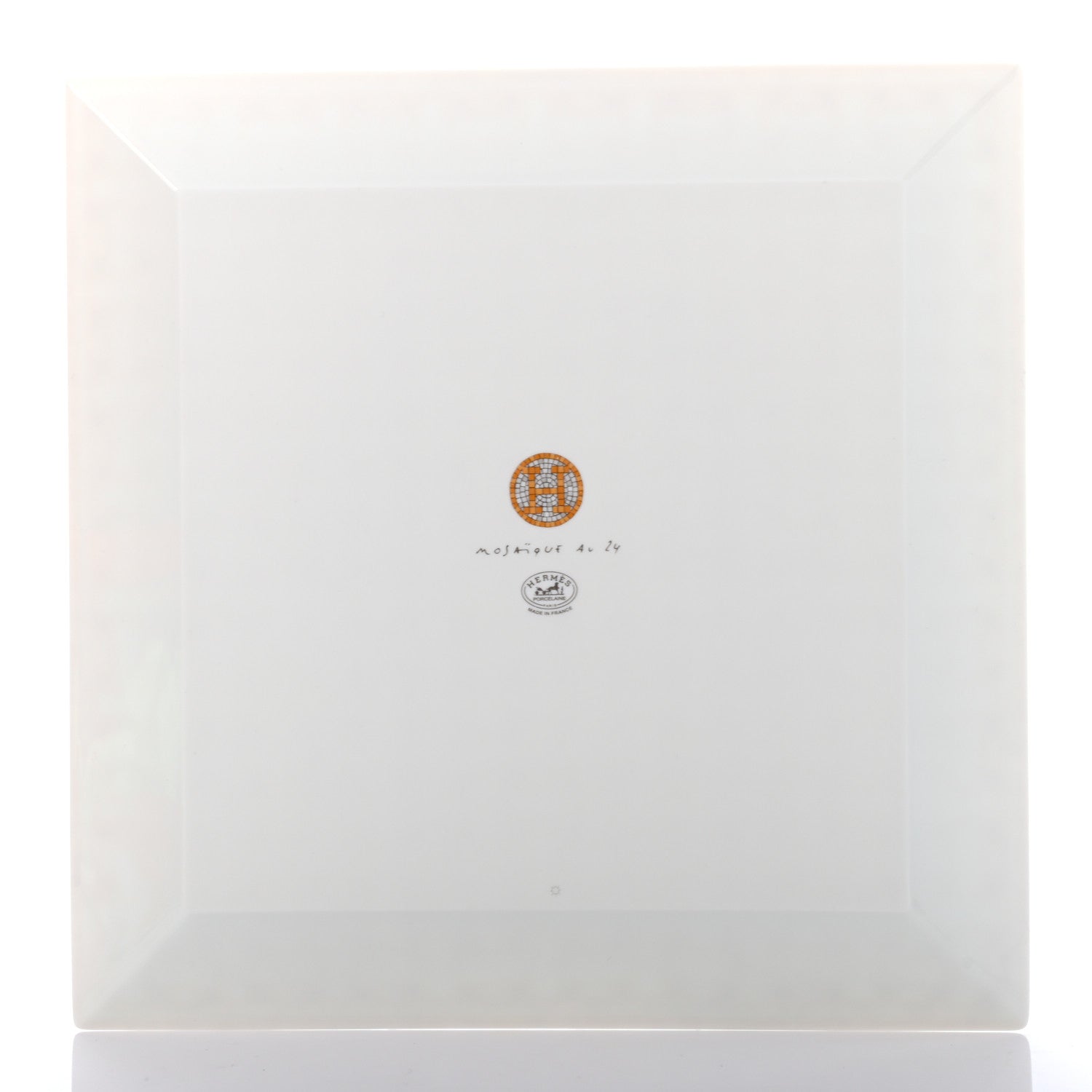 Hermes Porcelain Mosaique au 24 Square Plate Gold 3 of 6