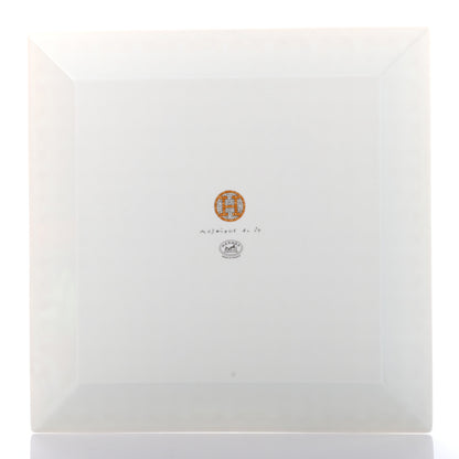 Hermes Porcelain Mosaique au 24 Square Plate Gold 3 of 6
