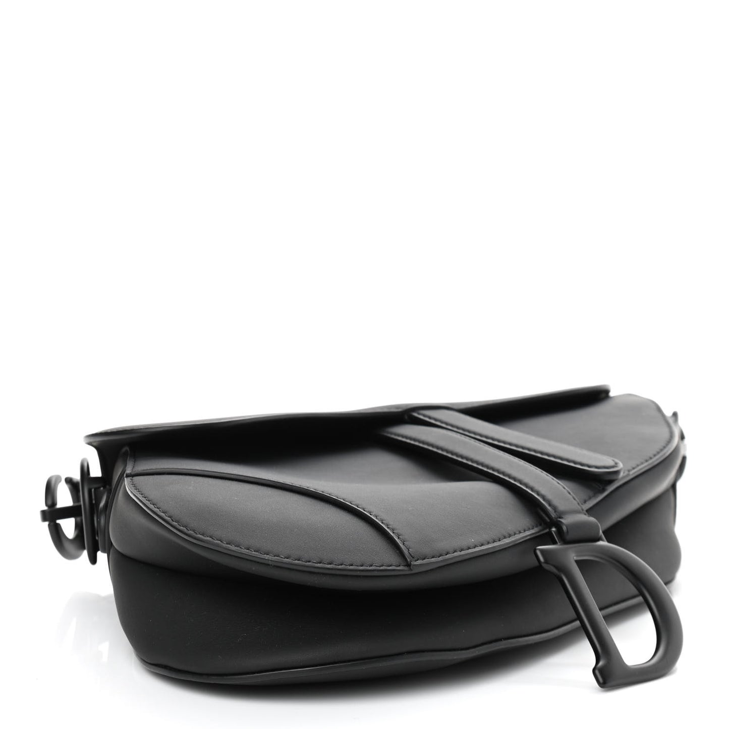 Ultra Matte Calfskin Saddle Bag Black