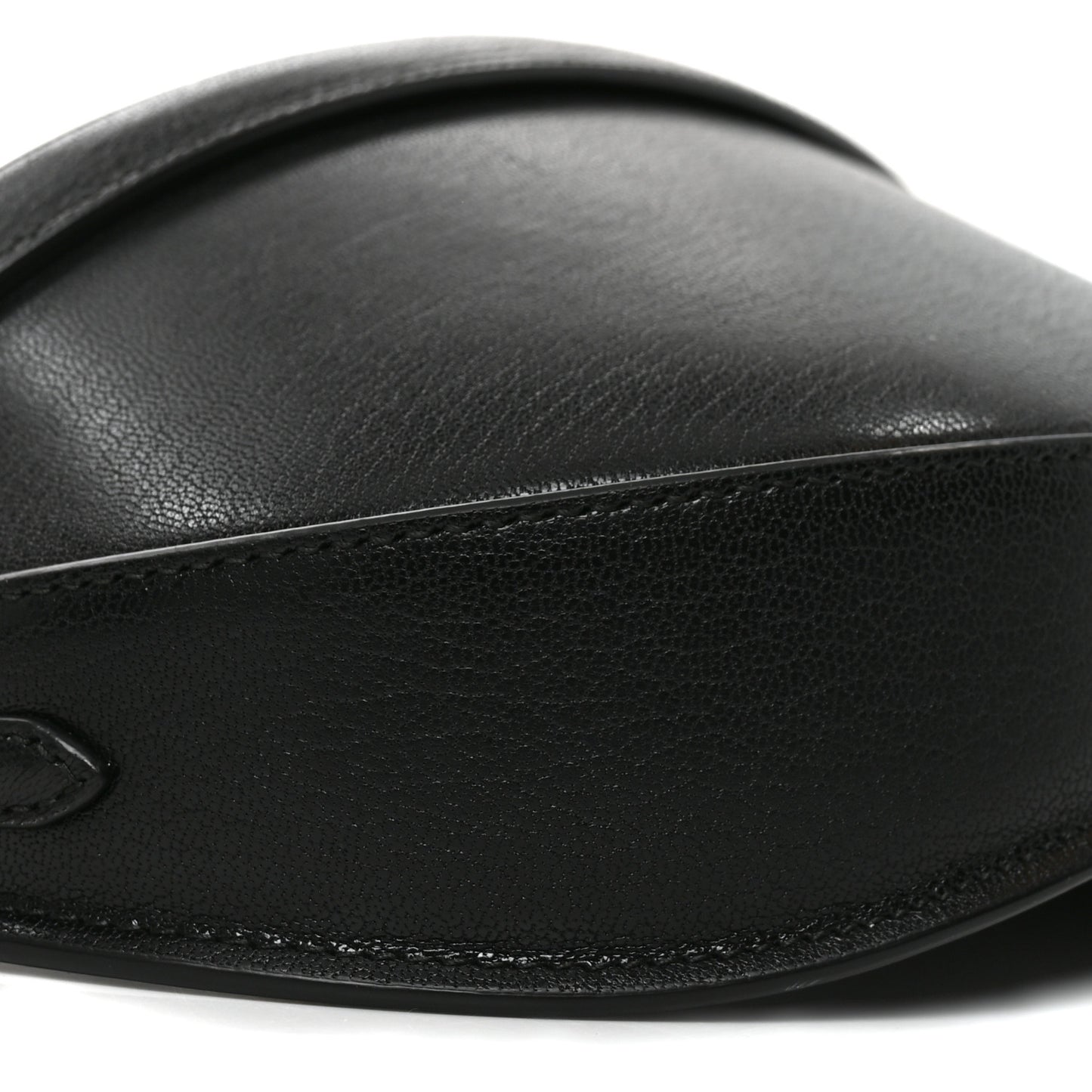 Goatskin Hip East West Shoulder Bag Black