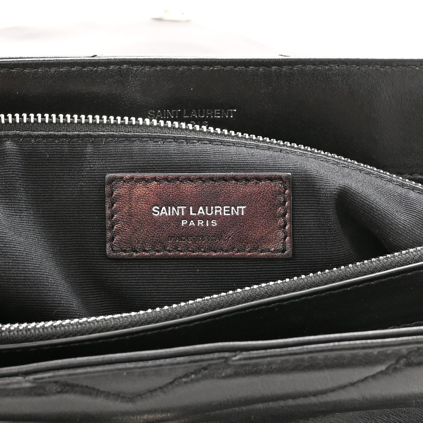Calfskin Y Quilted Monogram Large Loulou Chain Satchel Black