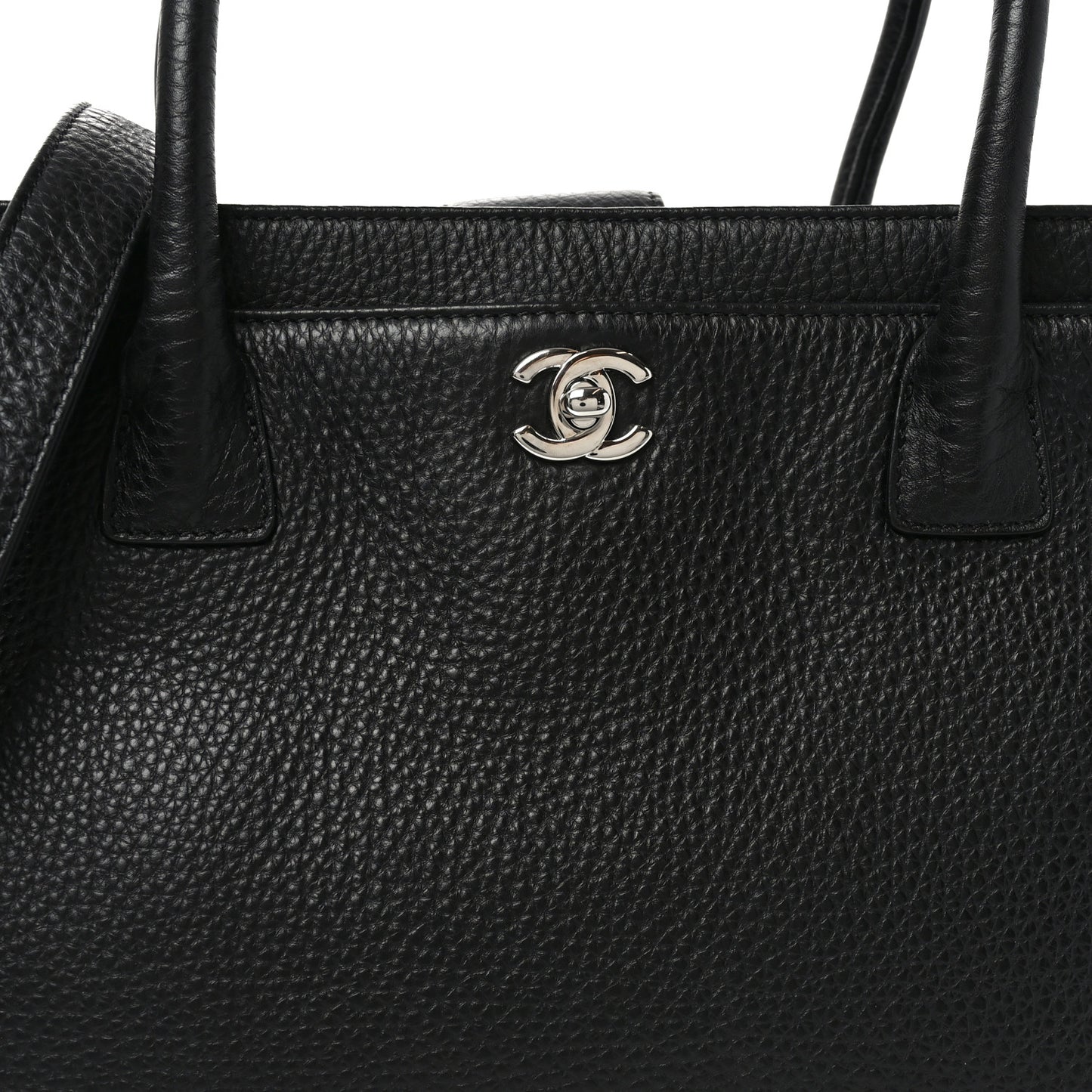 Calfskin Cerf Executive Shopper Tote Black
