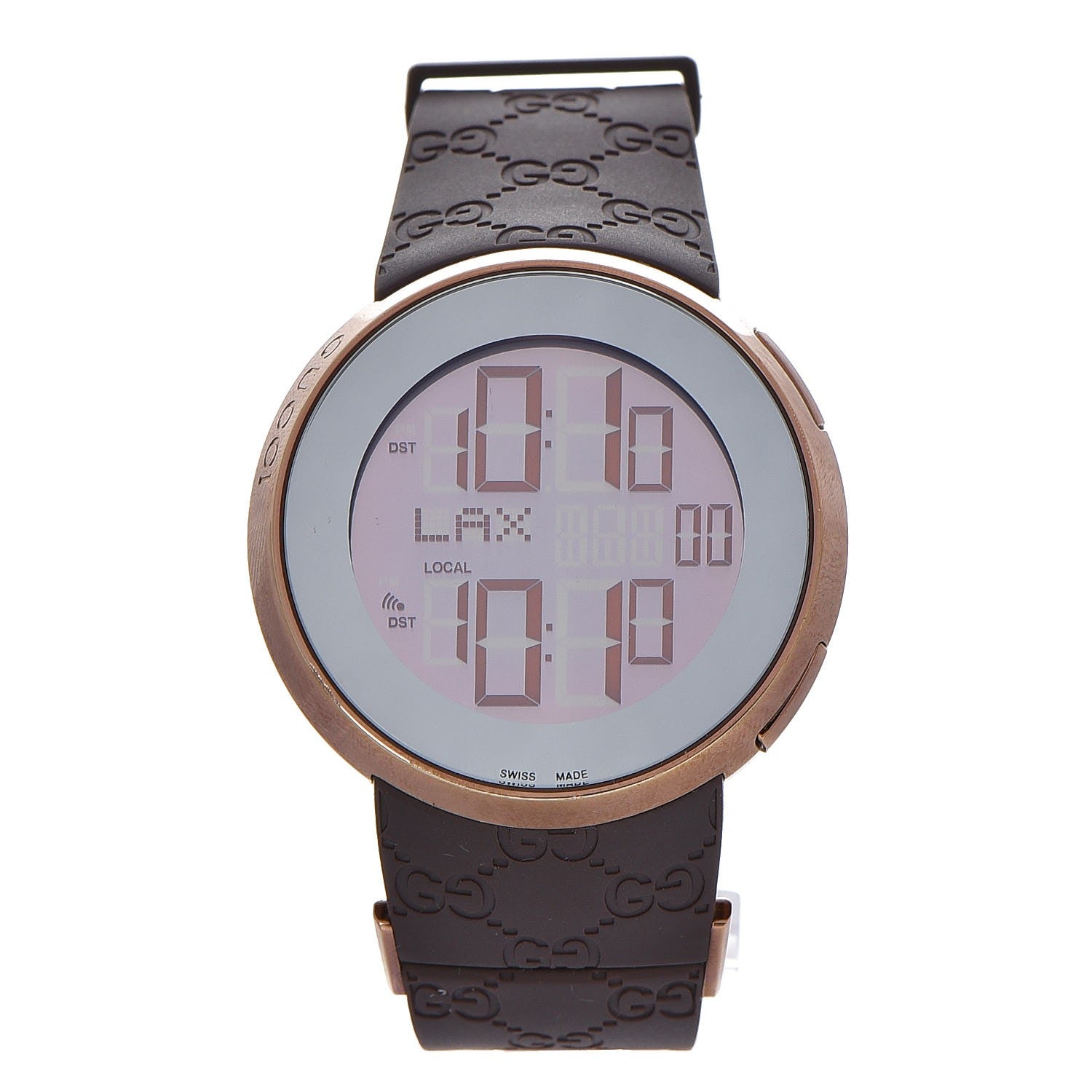 Gucci Stainless Steel Rubber 45mm Digital I-Gucci Watch Brown 1 of 11