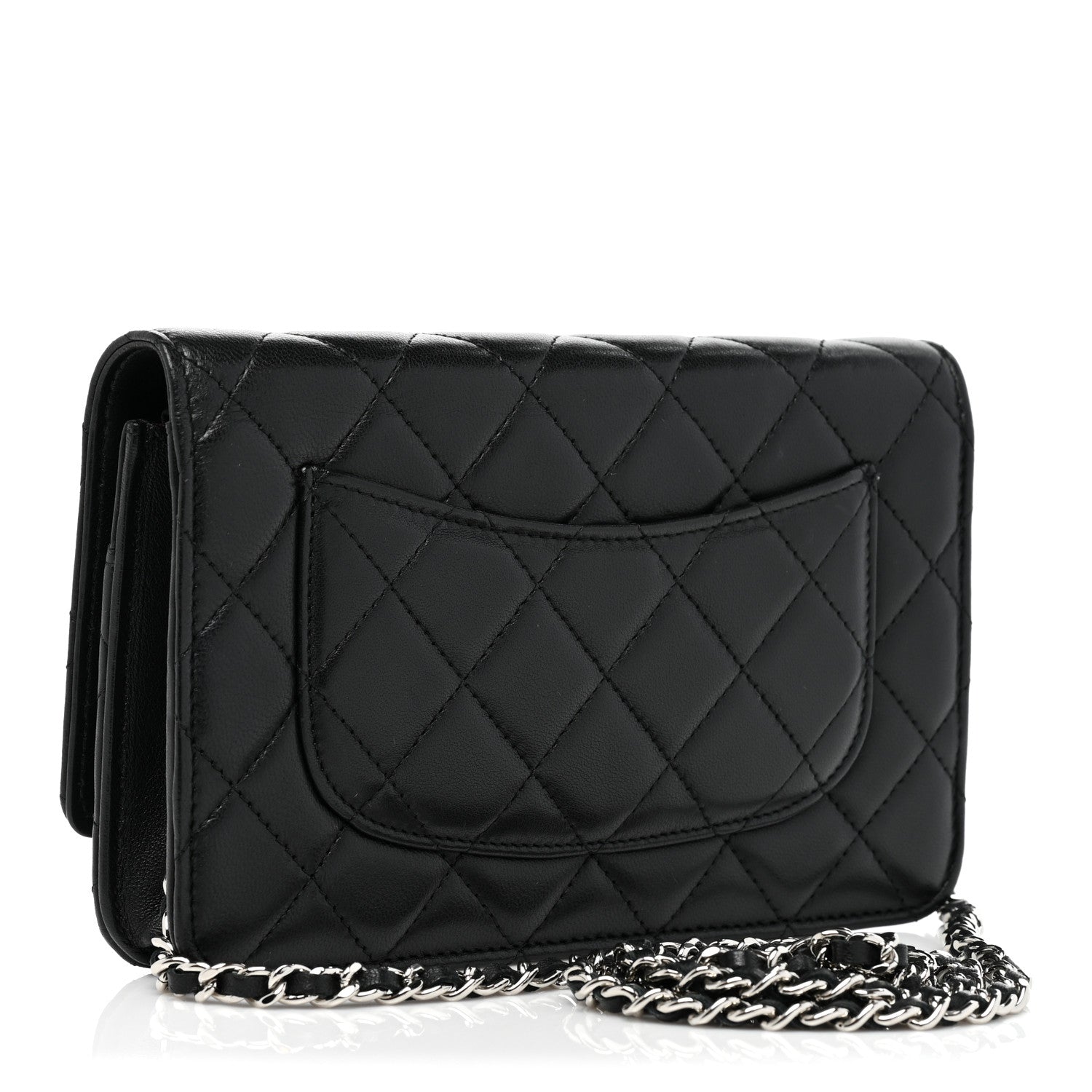 Chanel Lambskin Quilted Wallet On Chain WOC Black 3 of 10