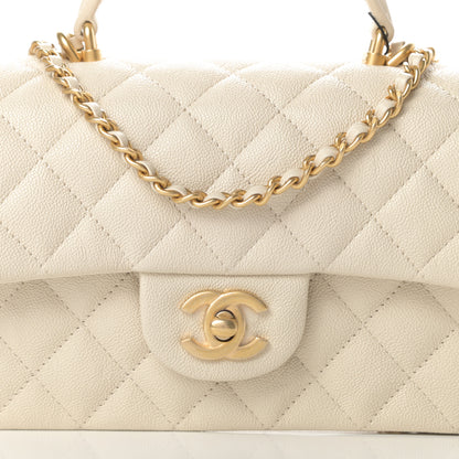 Chanel Caviar Quilted Mini Top Handle Rectangular Flap Beige 8 of 11