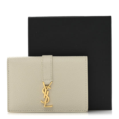 Saint Laurent Grain De Poudre Mixed Matelasse Compact Fold Wallet White 11 of 11