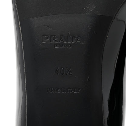 Prada Vernice Logo Bow Ballerina Flats 40.5 Black 7 of 9