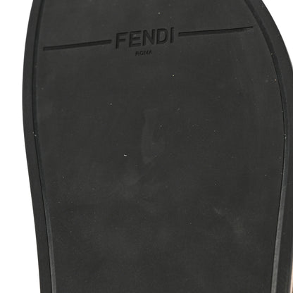 Fendi Chenille Fabric Jacquard Suede FF Womens Fendi Feel Buckled Slide Sandals 40 Tortora Nuvola Rock 10 of 11