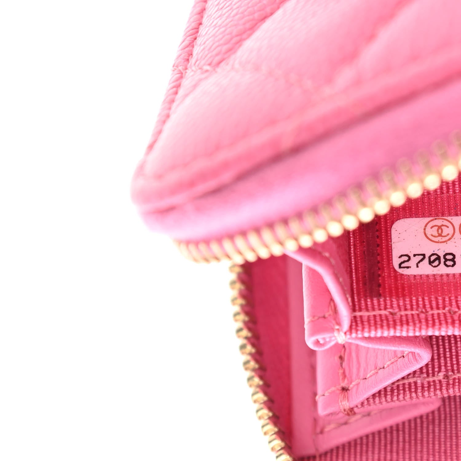 Chanel Caviar Quilted Zip Coin Purse Pink 7 of 8