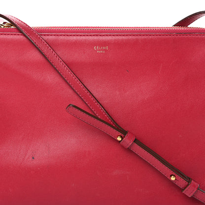 Celine Lambskin Large Trio Crossbody Bag Red 9 of 16