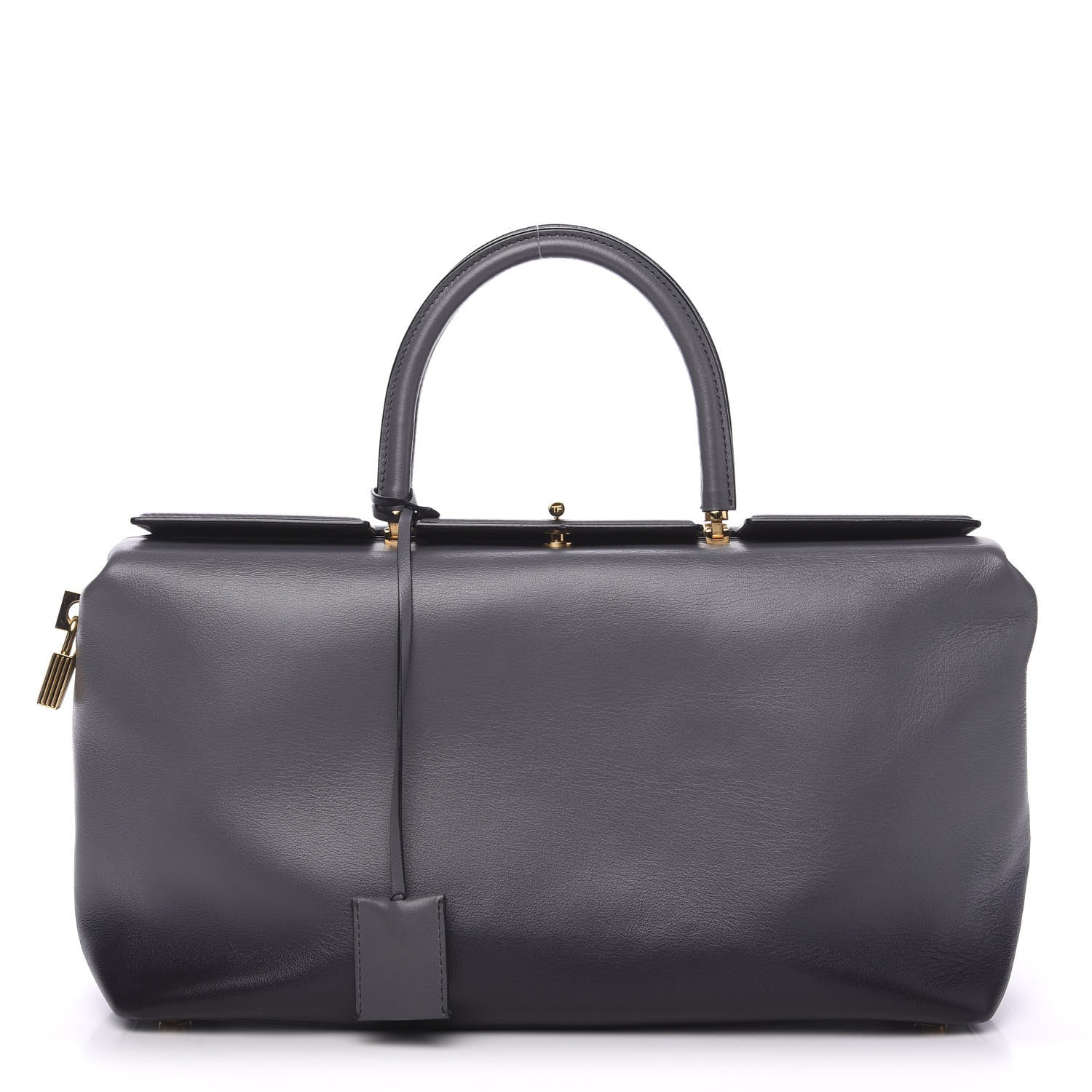Tom Ford Calfskin Medium India Satchel Grey 1 of 10