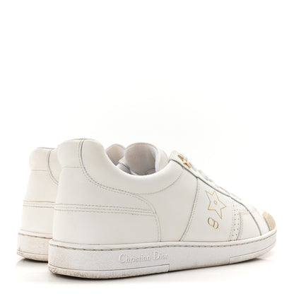 Christian Dior Calfskin Suede Dior Star Low Top Sneakers 39 White Gold 5 of 10
