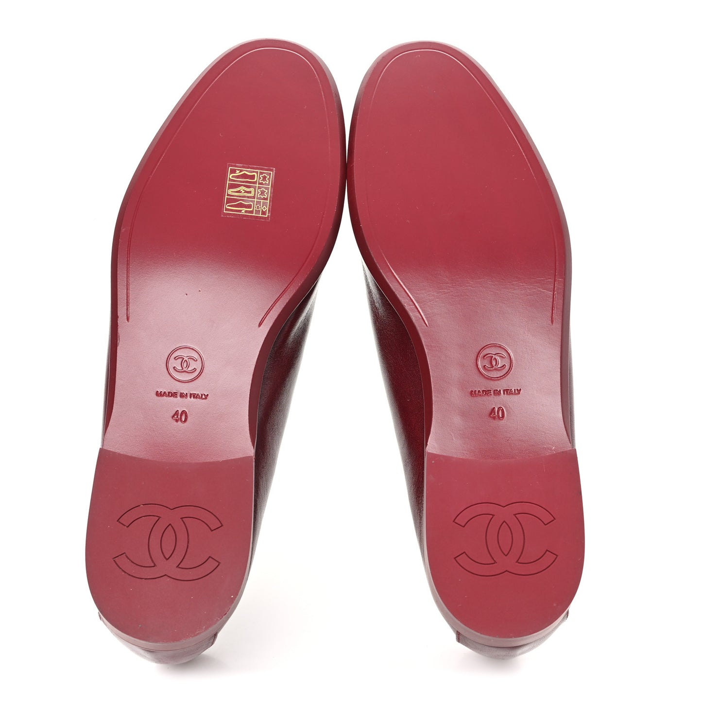 Shiny Calfskin CC Mocassin Loafers 40 Red