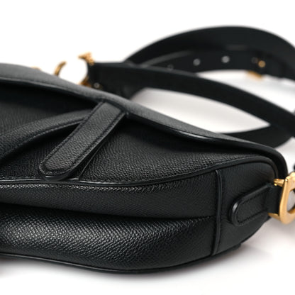 Christian Dior Grained Calfskin Mini Saddle Bag With Strap Black 9 of 9