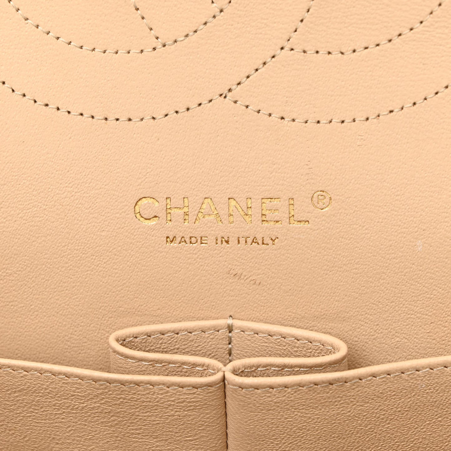 Caviar Quilted Jumbo Double Flap Beige