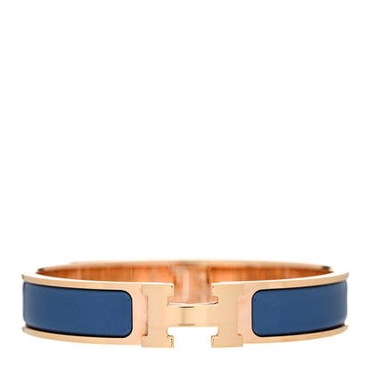 Hermes Enamel Narrow Clic Clac H Bracelet GM Bleu Biarritz 1 of 7