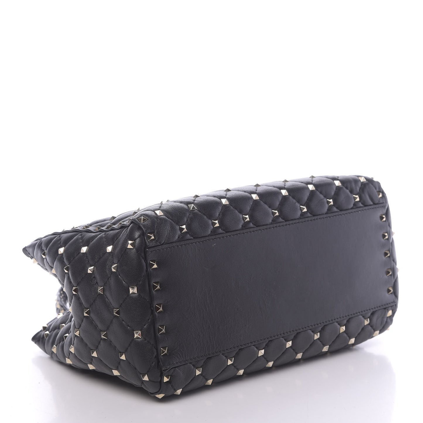 Nappa Rockstud Spike Double Handle Tote Black