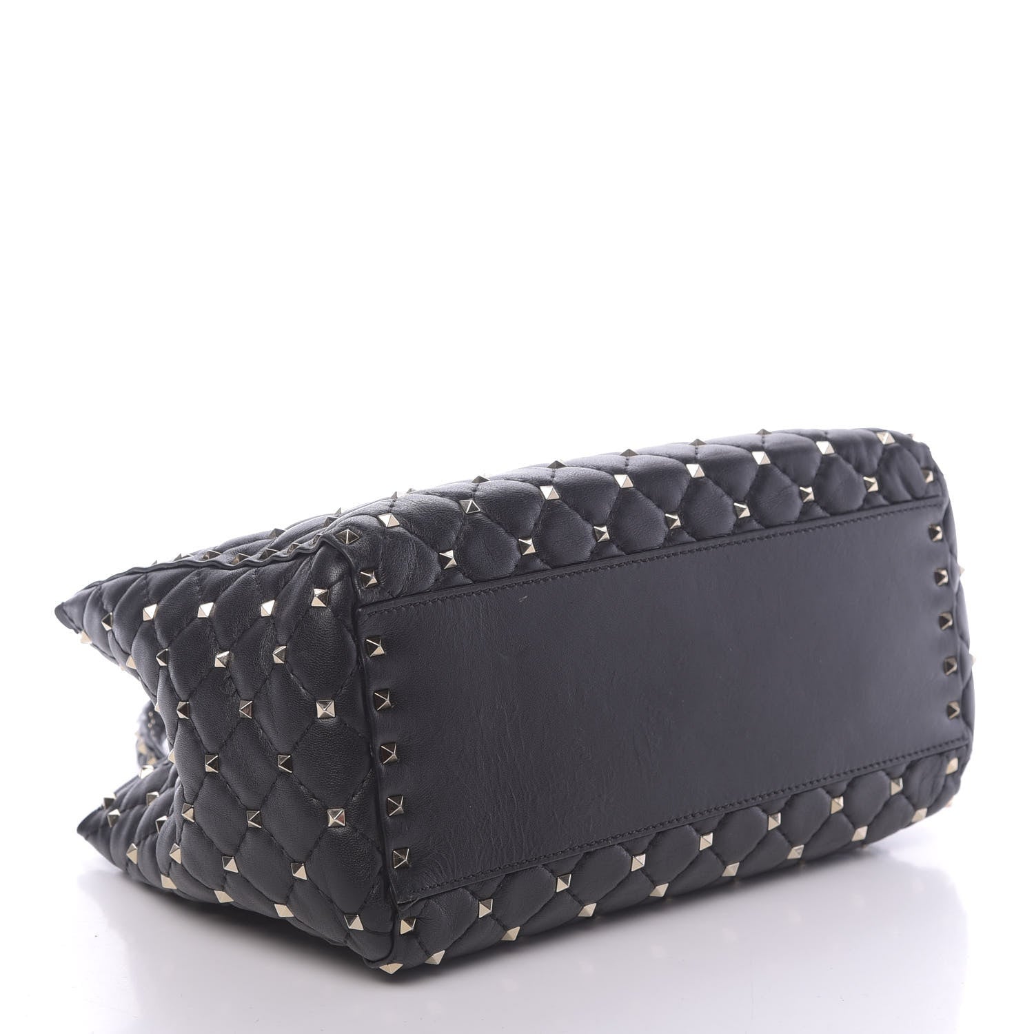 Valentino Garavani Nappa Rockstud Spike Double Handle Tote Black 4 of 15