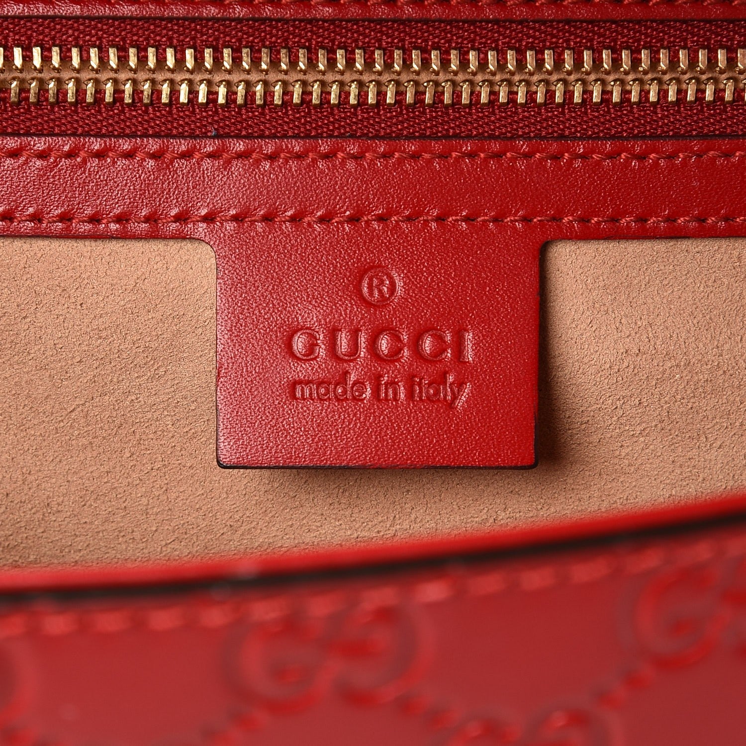 Gucci Guccissima Medium Padlock Shoulder Bag Hibiscus Red 7 of 9