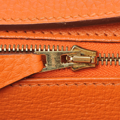 Hermes Taurillon Clemence Birkin 35 Orange 22 of 31