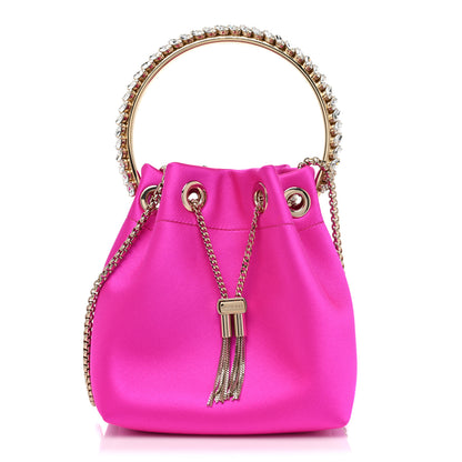 Jimmy Choo Satin Crystal Embellished Bon Bon Bag Fuchsia 1 of 6