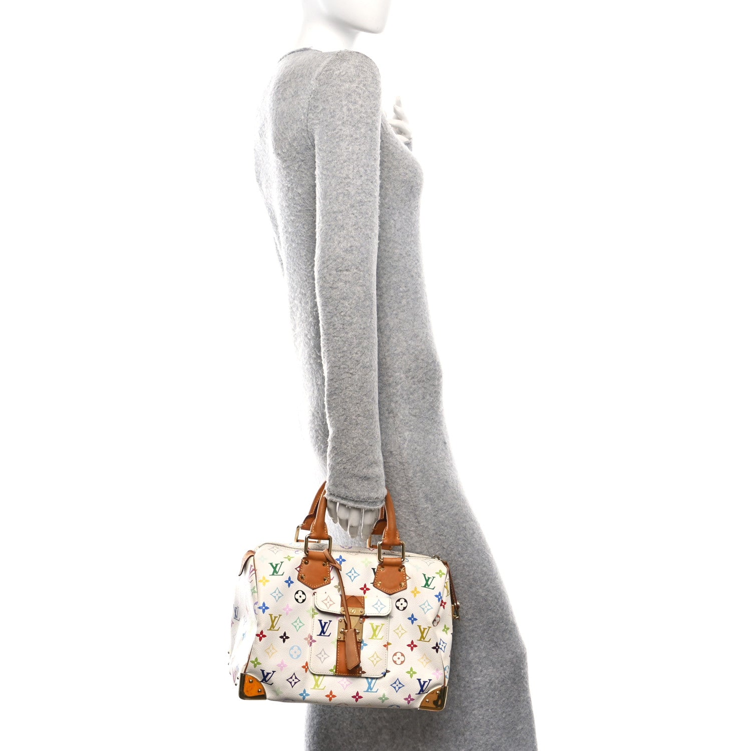 Louis Vuitton Monogram Multicolor Speedy 30 White 2 of 10