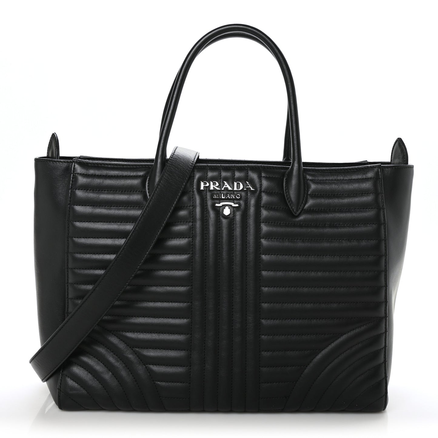 Soft Calfskin Impunture Diagramme Tote Black