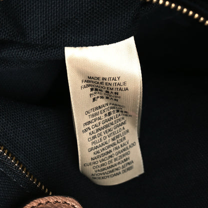 Burberry Grainy Calfskin House Check Medium Banner Tote Dark Sand 6 of 9