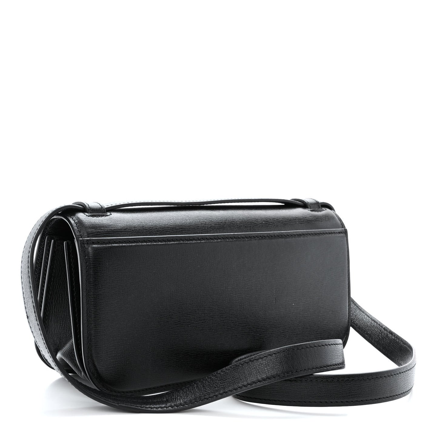Calfskin Stripe Embossed Small Gossip Bag Black
