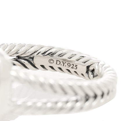 David Yurman Sterling Silver 18K Yellow Gold Diamond 7mm Petite Albion Ring 54 6.75 4 of 4