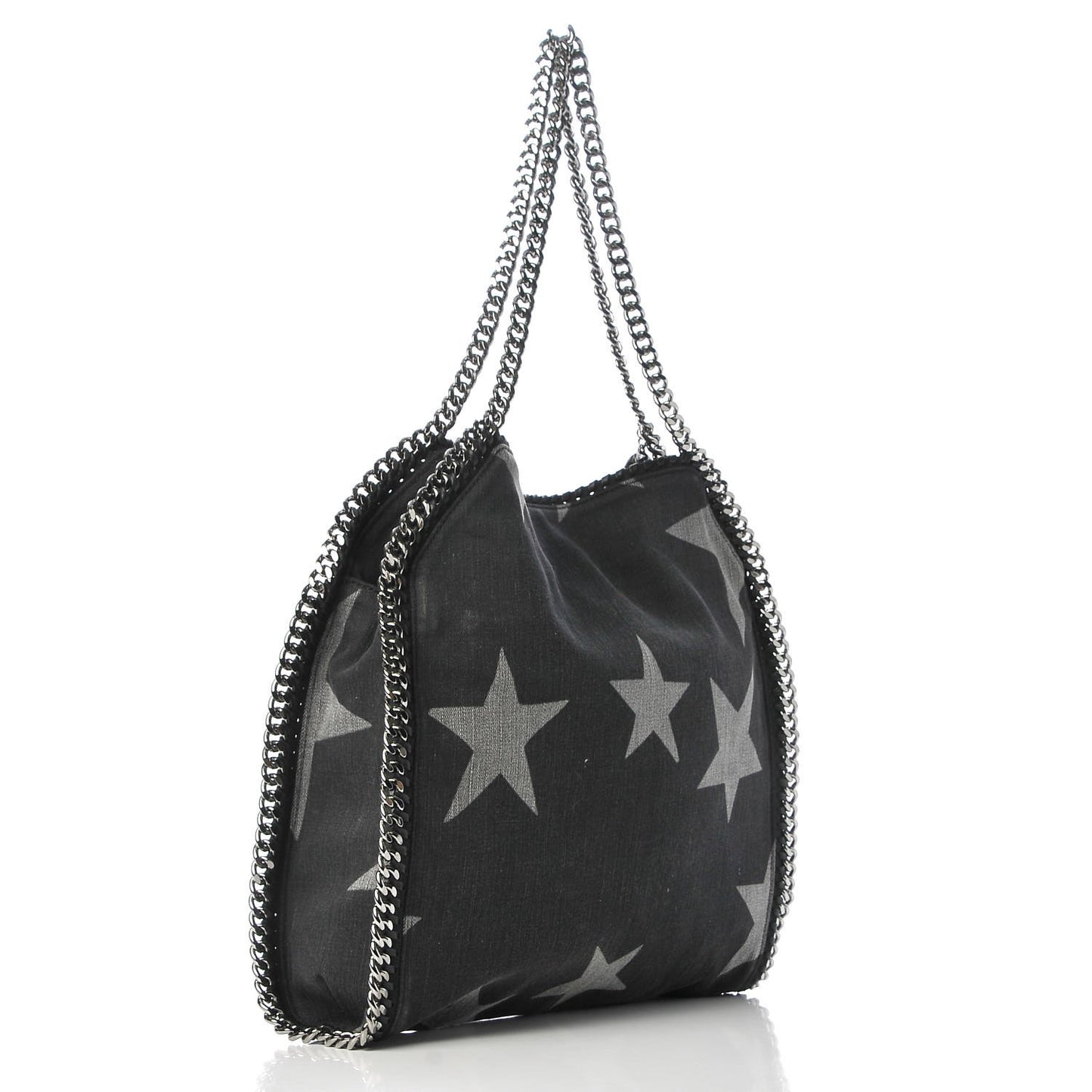 Denim Star Small Falabella Tote Black