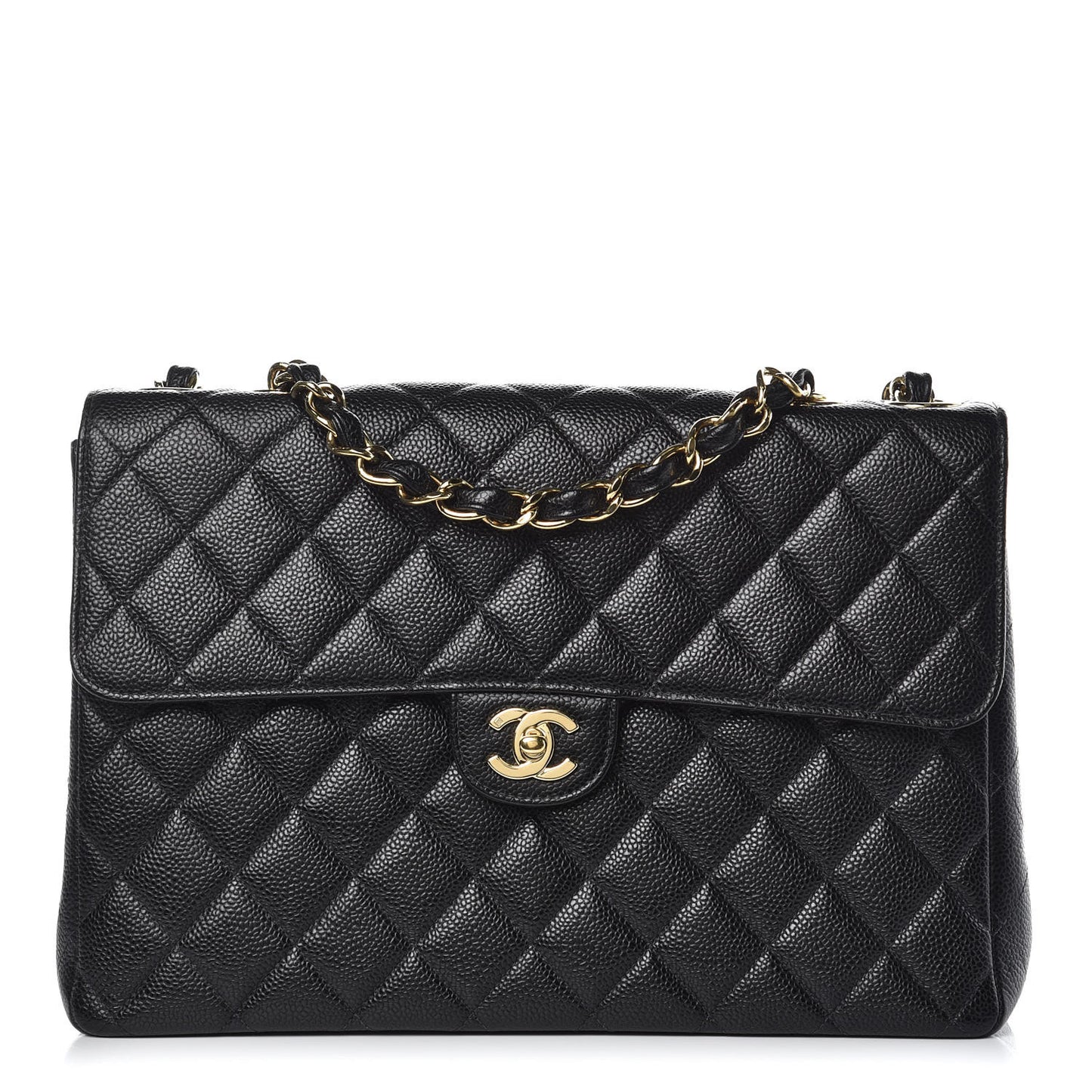 Caviar Quilted Jumbo Single Flap Black