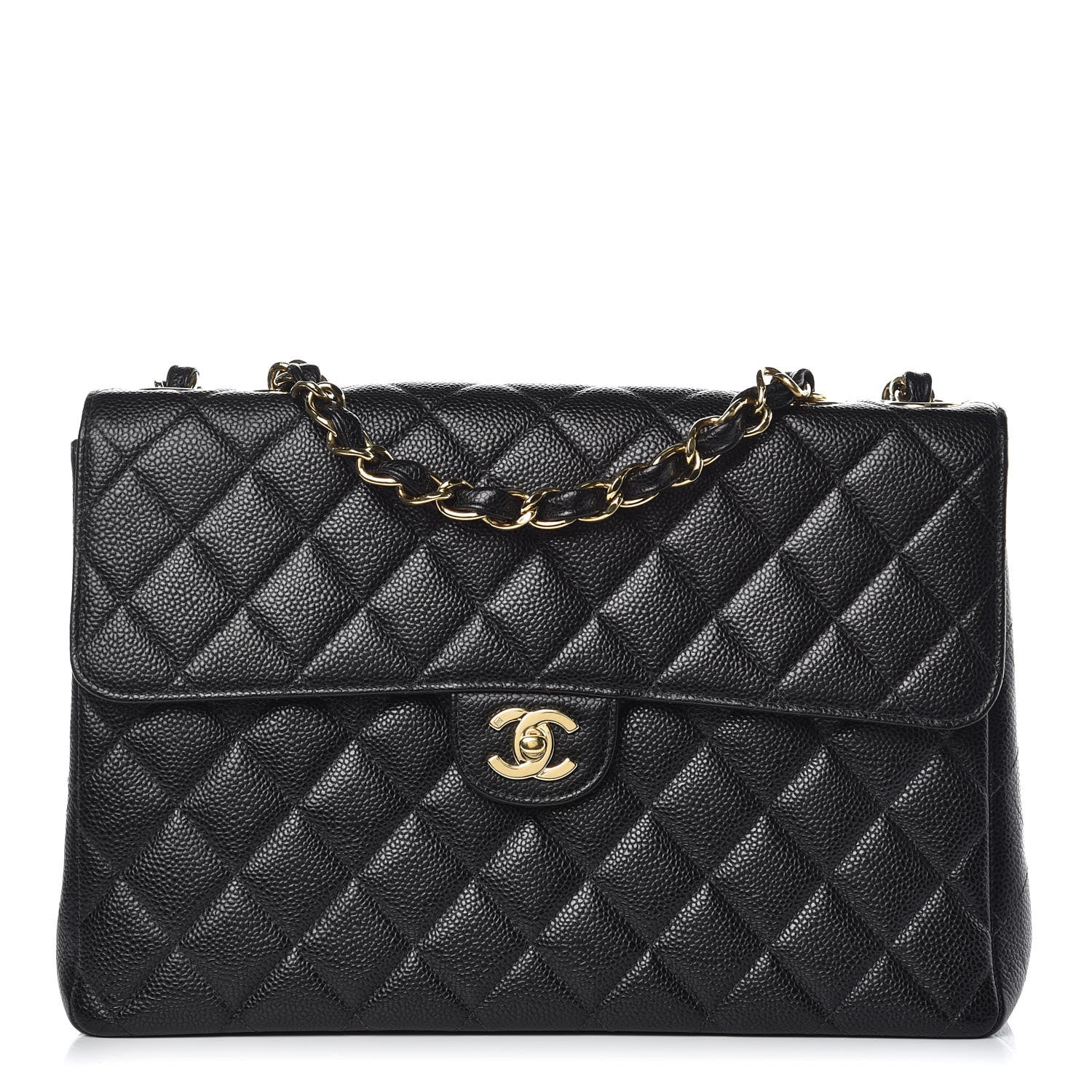 Chanel Caviar Quilted Jumbo Single Flap Black 1 of 11