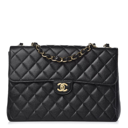 Chanel Caviar Quilted Jumbo Single Flap Black 1 of 11