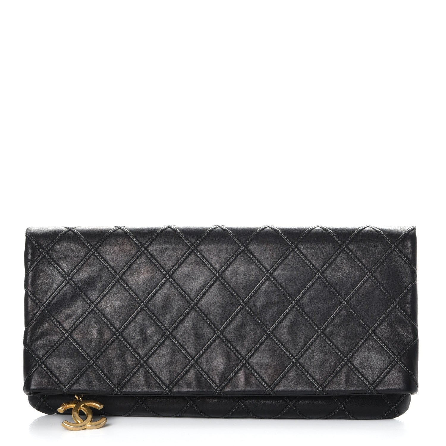 Chanel Calfskin Stitched Thin City Clutch Black 1 of 8